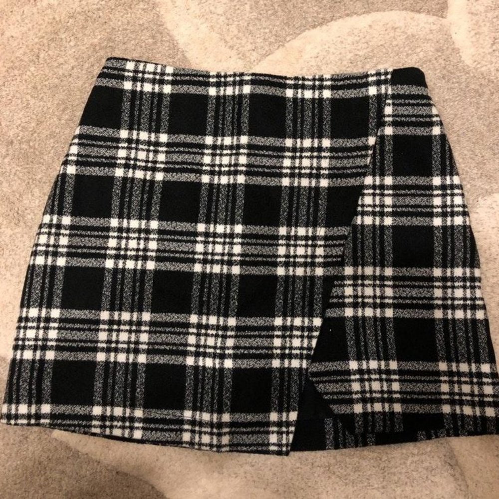 Abercrombie & Fitch Wool Blend Plaid Mini Skirt